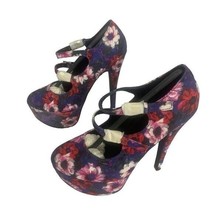 Qupid Women&#39;s Floral print Penelope-04 Stiletto Pump Heels Size 6.5 - £16.43 GBP