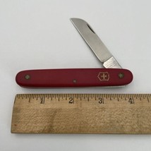 Vintage Victorinox Red Swiss Army Floral Gardeners Single Blade Knife - £17.72 GBP