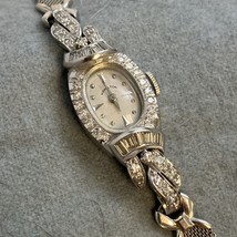 Ladies Vintage 22j Hamilton 900 Platinum &amp; Diamond Dress Watch 10K GF Ba... - £665.84 GBP