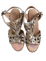 New L&#39;Artiste Spring Step 36 5.5 heeled Sandals shoes calpie gold white ... - $1,451.69 MXN
