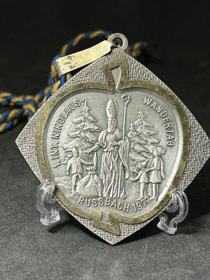1977 Austrian Vintage Commemorative Medal Russbach 1st Christmas March Rare - $14.00