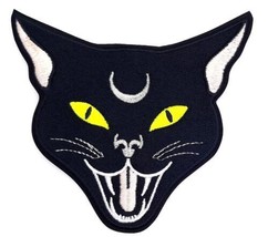 Black Cat - Witchcraft  Iron-On Embroidered  Patch 4 &quot;X 4&quot; - £4.78 GBP