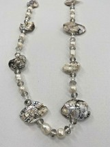 Vintage Baroque Flat Coin Pearl Crystal Beaded Long Elegant Lariat Neckl... - £19.14 GBP