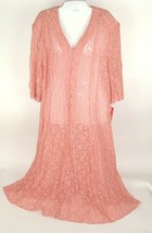 Vintage Lace Dress 70s/80s Pink Peasant Boho Prarie Cottage Core Sz 20 U... - $118.75