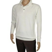 Men's Sweater Knit By BRANGO Turkey Polo Neck Cotton Blend 21228 White image 9