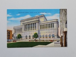 Vintage Postcard Milwaukee County Court House Wisconsin Midwest Linen 1930 - $5.89