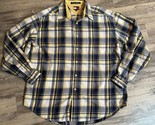 VTG Tommy Hilfiger Mens Size Large Shirt Crest Logo Plaid Long Sleeve Ye... - $24.18