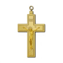 4 5/8&quot; Croix Pectorale Corpus Christi Crucifixion Crucifix Ton Or 11.8cm - $1,086.52 MXN