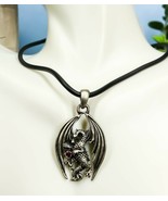 Ebros Purple Gem Sentinel Lancer Dragon Drake Alloy Pendant Necklace Acc... - $16.99