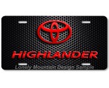 Toyota Highlander Inspired Art Red on Mesh FLAT Aluminum Novelty License... - $17.99
