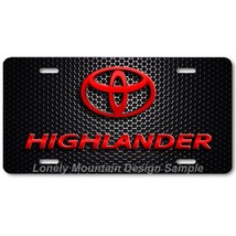 Toyota Highlander Inspired Art Red on Mesh FLAT Aluminum Novelty License... - £14.15 GBP