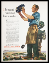1947 Decca Records Listen to America Vintage Print Ad - $14.20