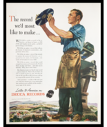 1947 Decca Records Listen to America Vintage Print Ad - £11.12 GBP