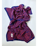 YSL Yves Saint Laurent Silk Striped Scarf Orange Blue - $2,439.03 MXN