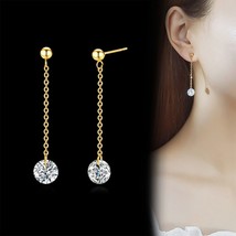 Vnox Temperament Long Earrings for Women Party Jewelry Shiny CZ Stone Dangle Ear - £7.65 GBP