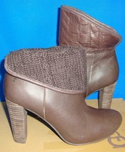 UGG Australia Dandylion Tres Brown Leather Knit Ankle Boots Size 8 NIB 1... - $115.63