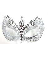Silver Crystal Beautiful Eyes Laser Cut Venetian Masquerade Metal Filigr... - £12.61 GBP