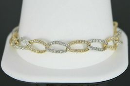 5.10 CT Simulated Diamond Women&#39;s Infinity Link Bracelet Gold Plated 925 Silver - £166.17 GBP