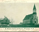 Vtg Postcard 1907 St.Thomas Aquinas Church and Rectory West Derry NH Lon... - $40.54