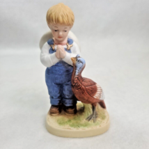 Denim Days Figurine Boy Turkey 5 Inch Homco #1506 Porcelain 1985 Retired - $12.86