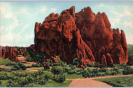Vista of the Garden of the Gods and Massive North Gate Rock Colorado Postcard - £11.83 GBP