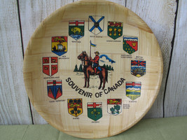 12&quot; Souvenir Of Canada Police Province Coat of Arms Bamboo Plate Dish Bowl - £14.60 GBP