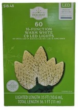 Holiday Time 60 16-Function LED Warm White C9 Lights Total Length 36 Ft NIB - £15.37 GBP