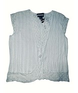 Large Requirements Crocheted Vest Cotton Square Dance White Rockabilly R... - £15.57 GBP