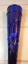 Embossed Cobalt Blue Glass Wall Pocket  - $42.99