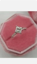 2Ct Principessa Moissanite Diamante Solitario Fidanzamento Anello 14K Oro Bianco - £155.69 GBP