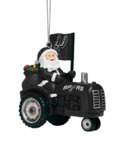 San Antonio Spurs FOCO Christmas Tree Santa Riding Tractor Team Ornament Black - £15.73 GBP