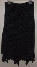 Excellent Womens Chaps Black W/ Polka Dots Lined Full Skirt Size 8 - £20.14 GBP