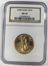 2008 G$25 1/2 Oz. Gold American Eagle Graded by NGC as MS-70 - £1,107.85 GBP