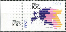Estonia 2021. The 100th Anniversary of the Estonian Statistics (MNH OG) Stamp - £2.08 GBP