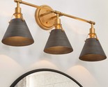 Farmhouse Bathroom Light Fixtures, 3-Light Black Vanity Lights For Bathr... - $188.99