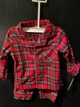 Little Me Boy&#39;s 12 Month Plaid Holiday Sleepwear Snap Front NEW* ii1 - £9.58 GBP