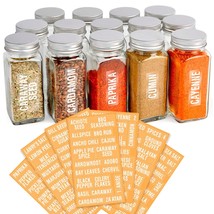 134 Kitchen Spice Jar Labels Preprinted, Minimalist Bold All Caps White ... - £10.96 GBP