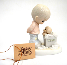 Precious Moments Boy w Puppy in Trash &quot;You Just Cannot Chuck a Good Friendship&quot; - £5.95 GBP