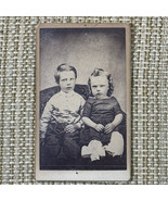 Small Cabinet Card Antique Photo Of Boy And Girl Blake Studio Bellows Fa... - £9.34 GBP