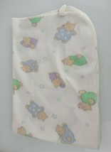 An item in the Baby category: Luv N Care Pastel Teddy Bear Star Baby Blanket Fleece Cream Ivory White  2004