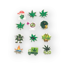Cannabis Marijuana Acrylic Flatback Charms Cabochons 12 Piece Lot Jewelry - $9.88