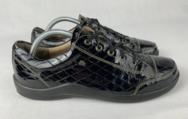 Finn Comfort Soho Sneakers Black Patent Leather Print Lace Up Women’s EU 42 - £79.69 GBP