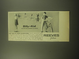 1959 Reeves Fabrics Advertisement - Billy the Kid Wearlon Sheen Slacks - £11.98 GBP