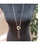 Womens Fashion Modern Gold Tone Elegant Circles Long Chain Teardrop Neck... - £21.96 GBP