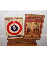 Vintage 1892 The Great Family Amusement Game Partial Box, Target and toy Gun - $54.45