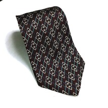 Brookeville Collection Dark Purple Cream Diamond Tie Necktie Silk 4 Inch... - $9.89
