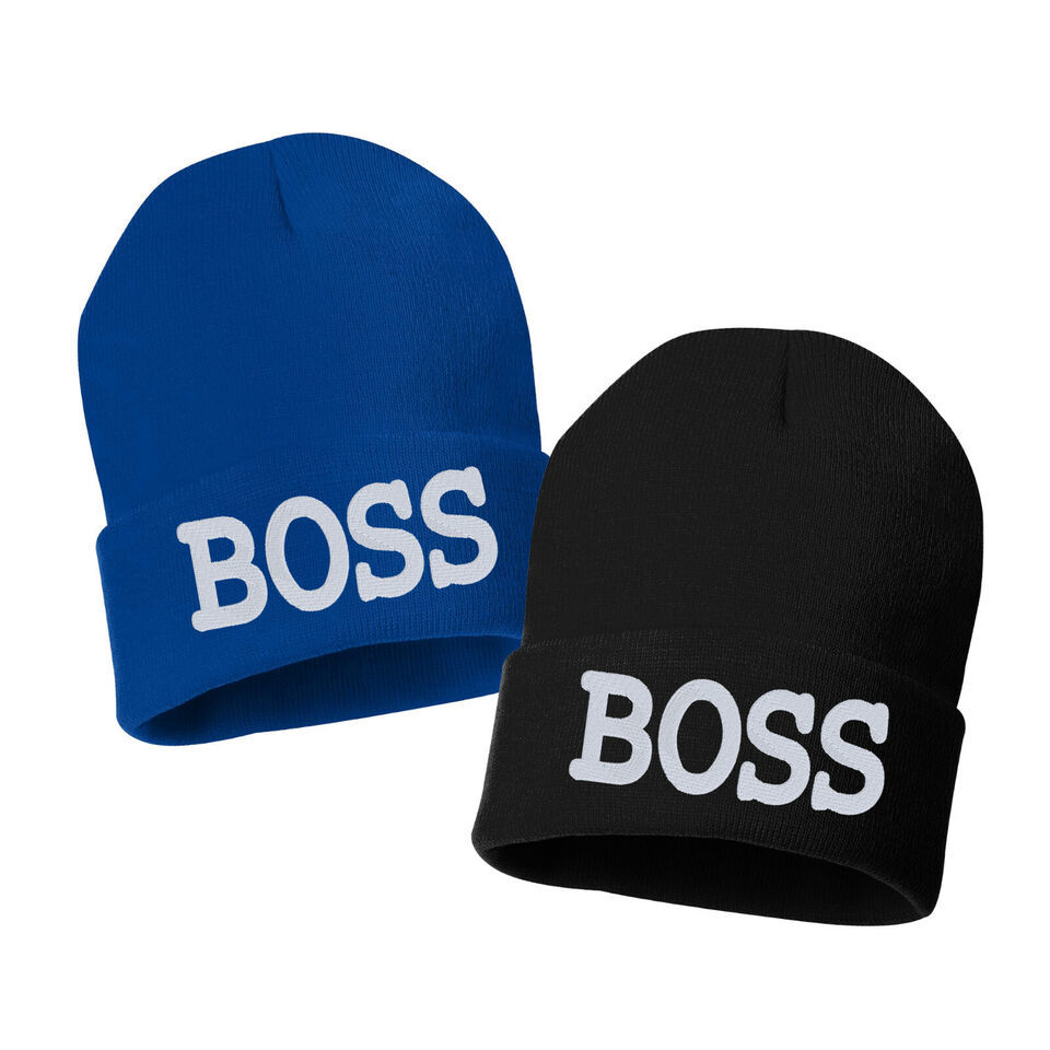 BOSS - Embroidered Cuffed Beanie Hat, Embroidered Gift, Winter Hat, beanie - $16.99