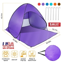 Pop Up Beach Tent Sun Shade Shelter Anti-UV Waterproof Tent Canopy for 2... - $40.00