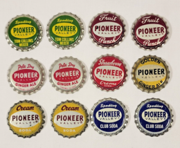 Lot Of 12 Assorted Unused Pioneer Bottle Caps Cork Lined - £11.83 GBP