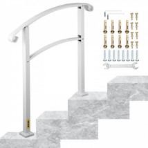 3-Step Handrails for Outdoor Steps Fits 1 or 3 Steps Matte White Stair Rail ... - £95.72 GBP